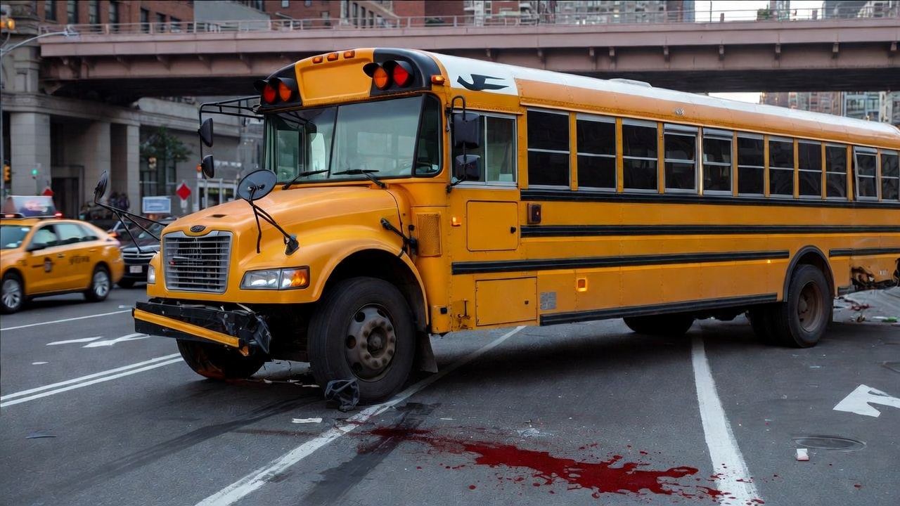 সড়ক দূর্ঘটনায় নিউ ইয়র্ক সিটির রক্তাক্ত সড়কের প্রতীকী চিত্র। ছবি: গ্রোক